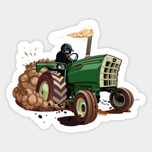 Cartoon race tractor Sticker